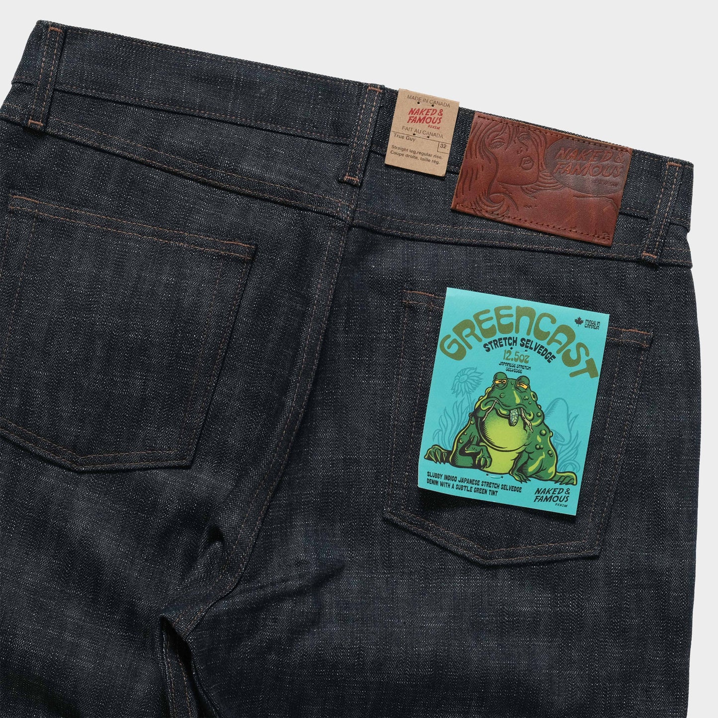 Naked & Famous True Guy - Greencast Stretch Selvedge in Farbe indigo