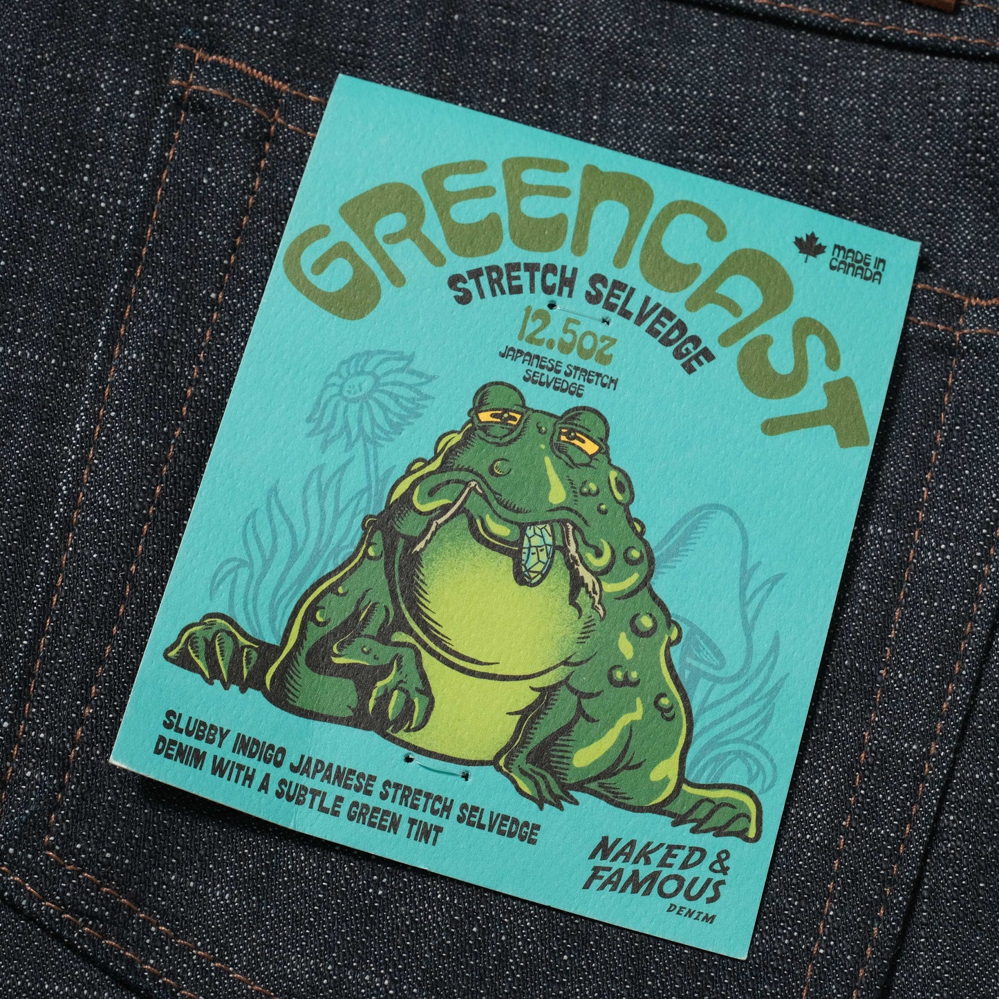 Naked & Famous True Guy - Greencast Stretch Selvedge in Farbe indigo