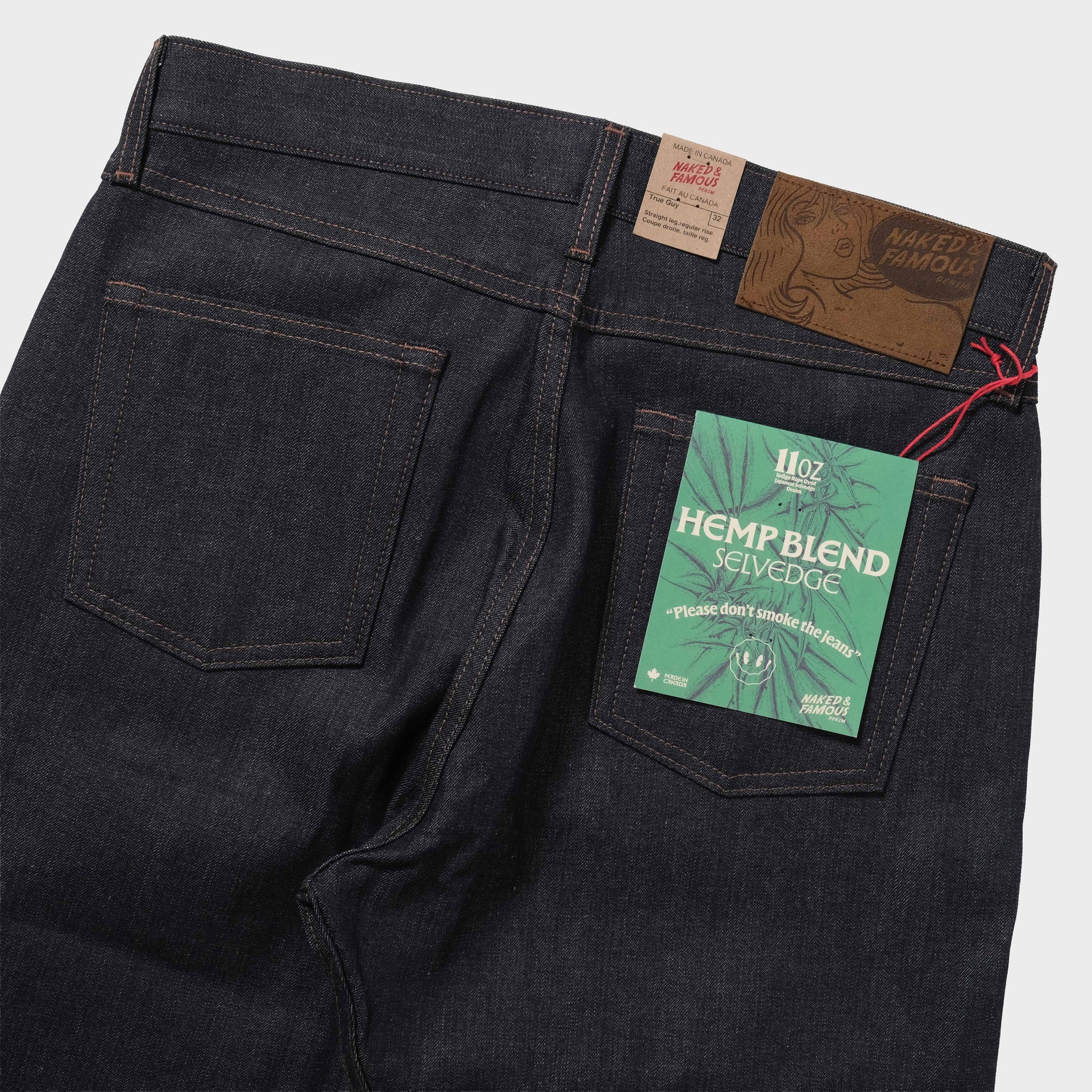 Naked and Famous True Guy - Hemp Blend Selvedge in Farbe indigo