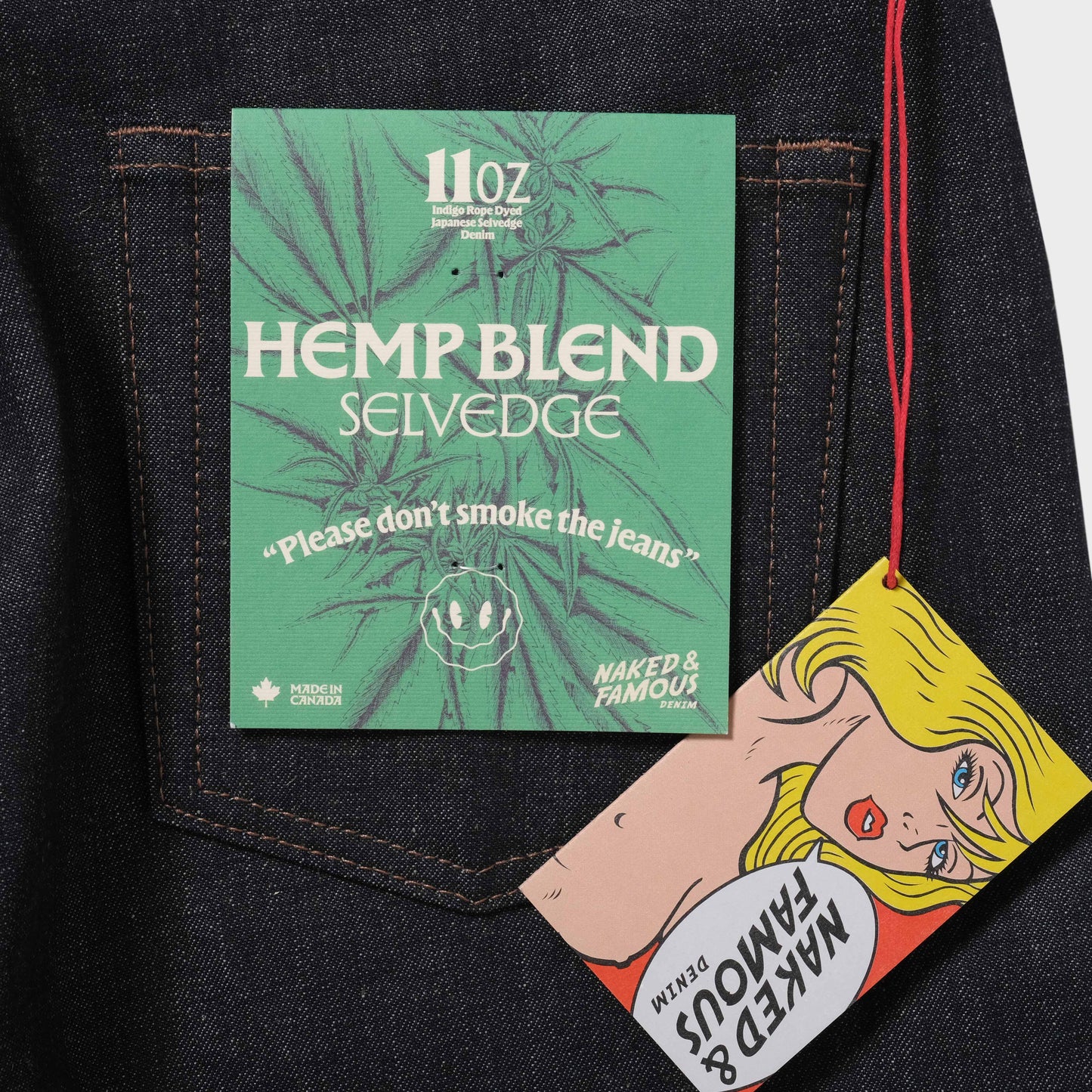 Naked and Famous True Guy - Hemp Blend Selvedge in Farbe indigo