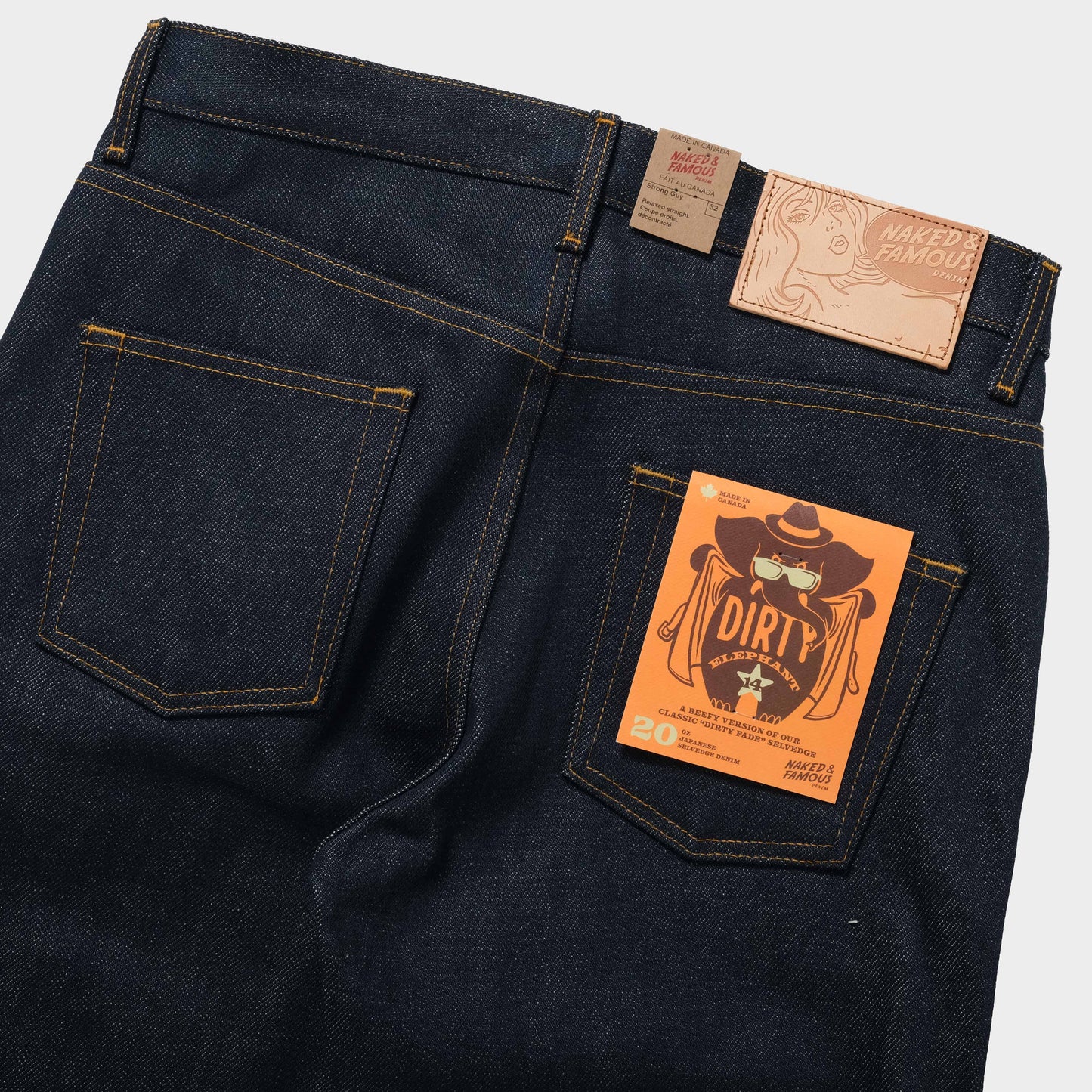 Naked&Famous Strong Guy -  Elephant 14 - Dirty Elephant in Farbe indigo