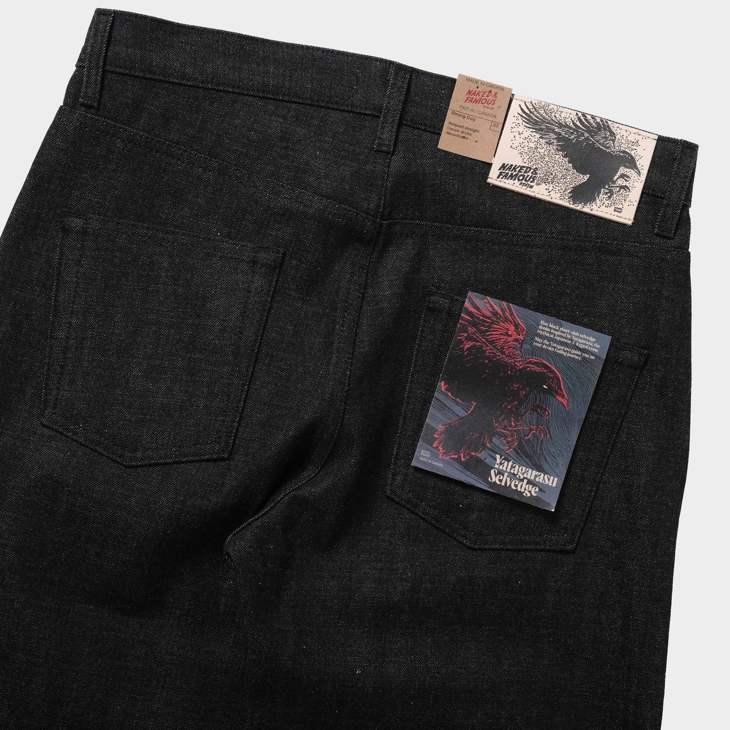 Naked&Famous Strong Guy - Yatagarasu Selvedge in Farbe black
