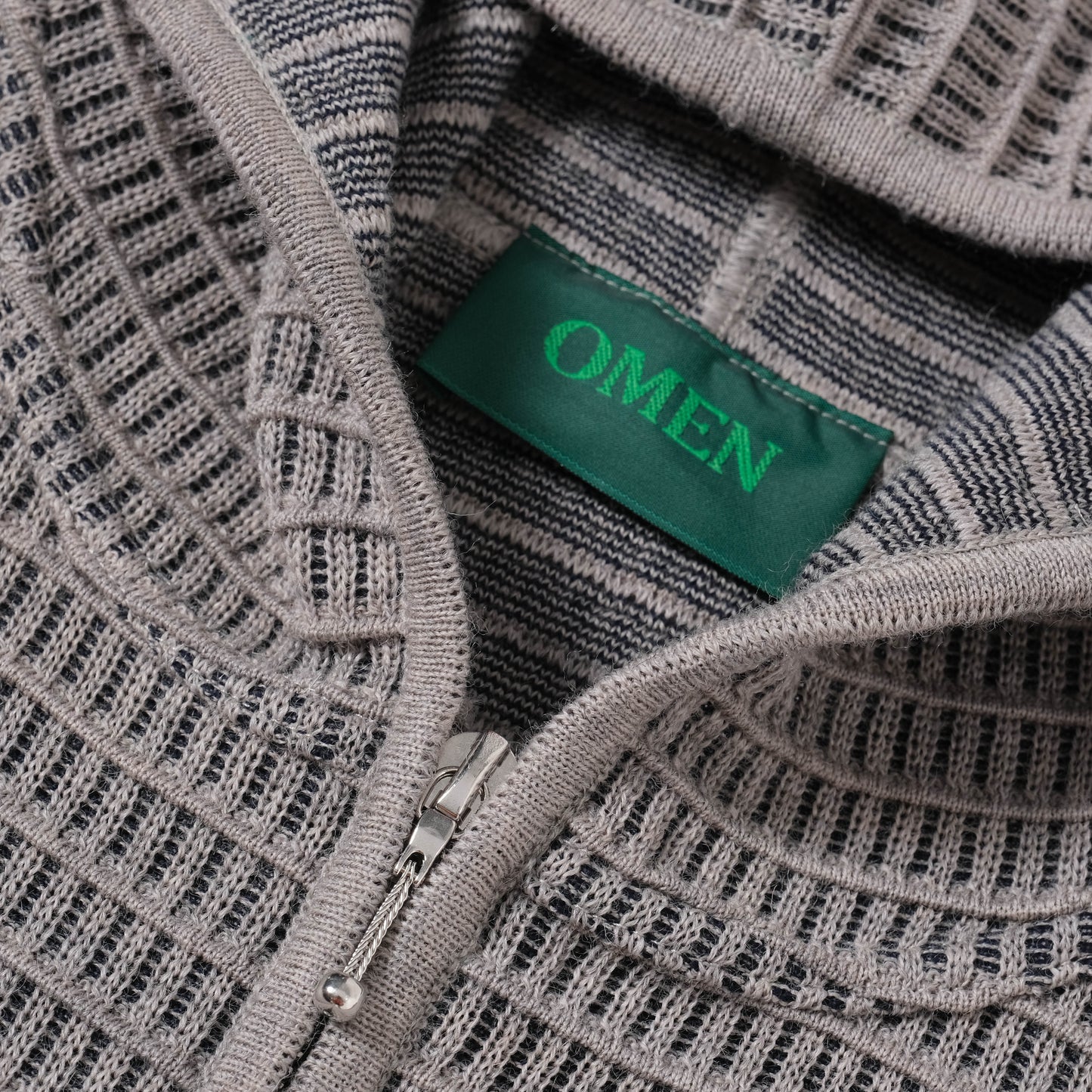 OMEN Strickjacke Philipp Grid in Farbe chrome_siro