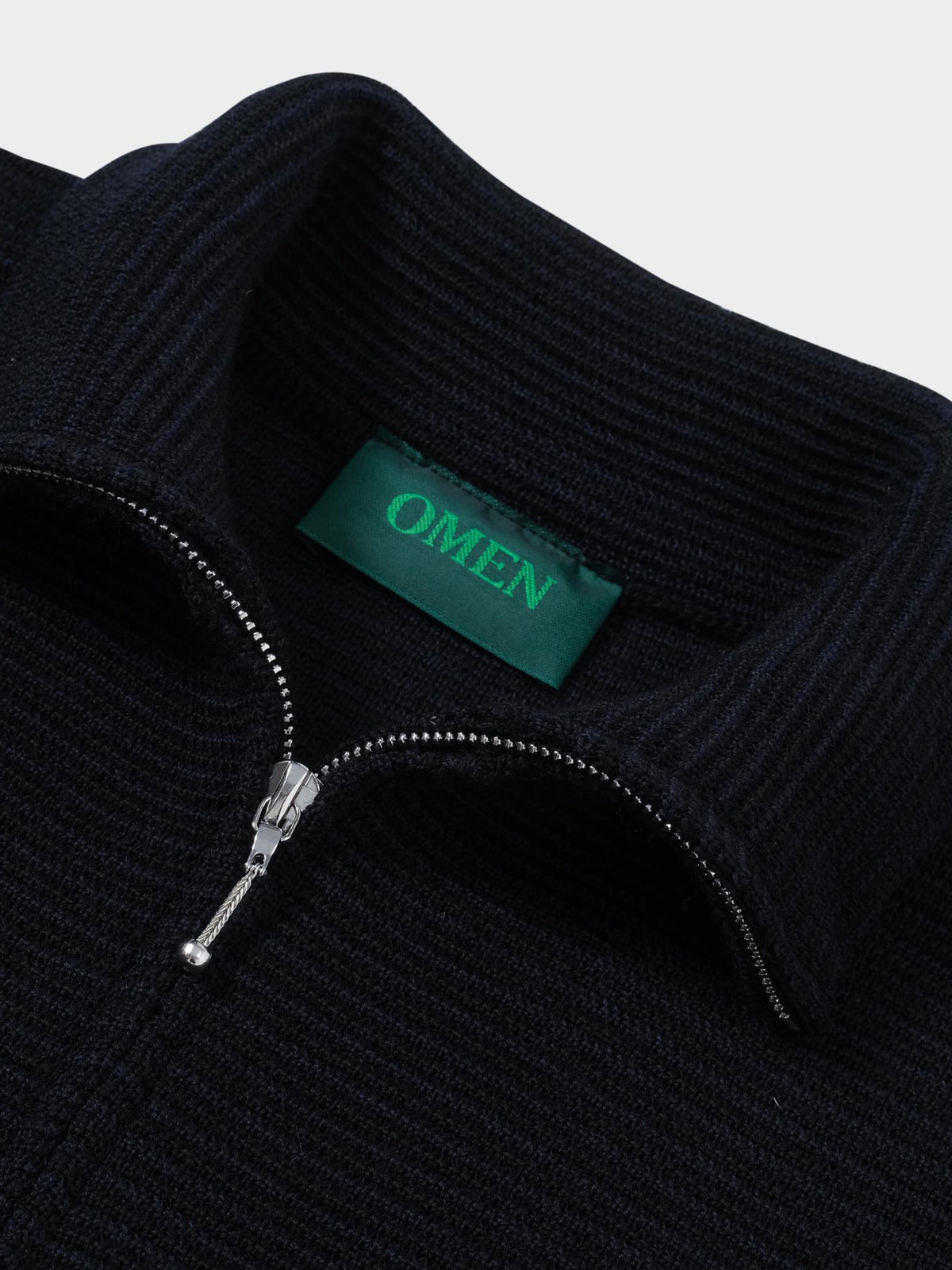 OMEN Strickjacke Filo Welle Ringel in Farbe schwarz_marine