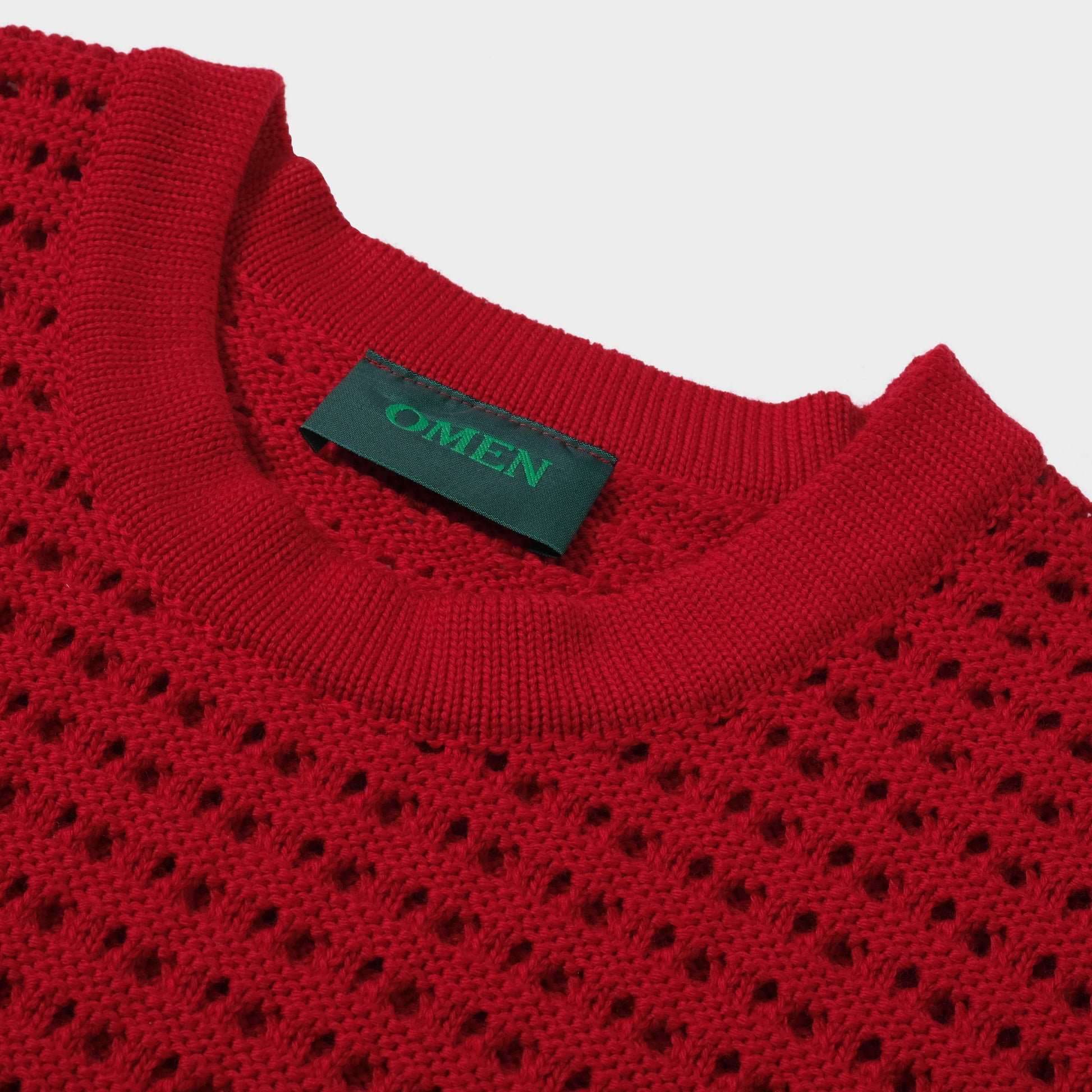 OMEN Pullover Edith Scale Ajour S in Farbe rot