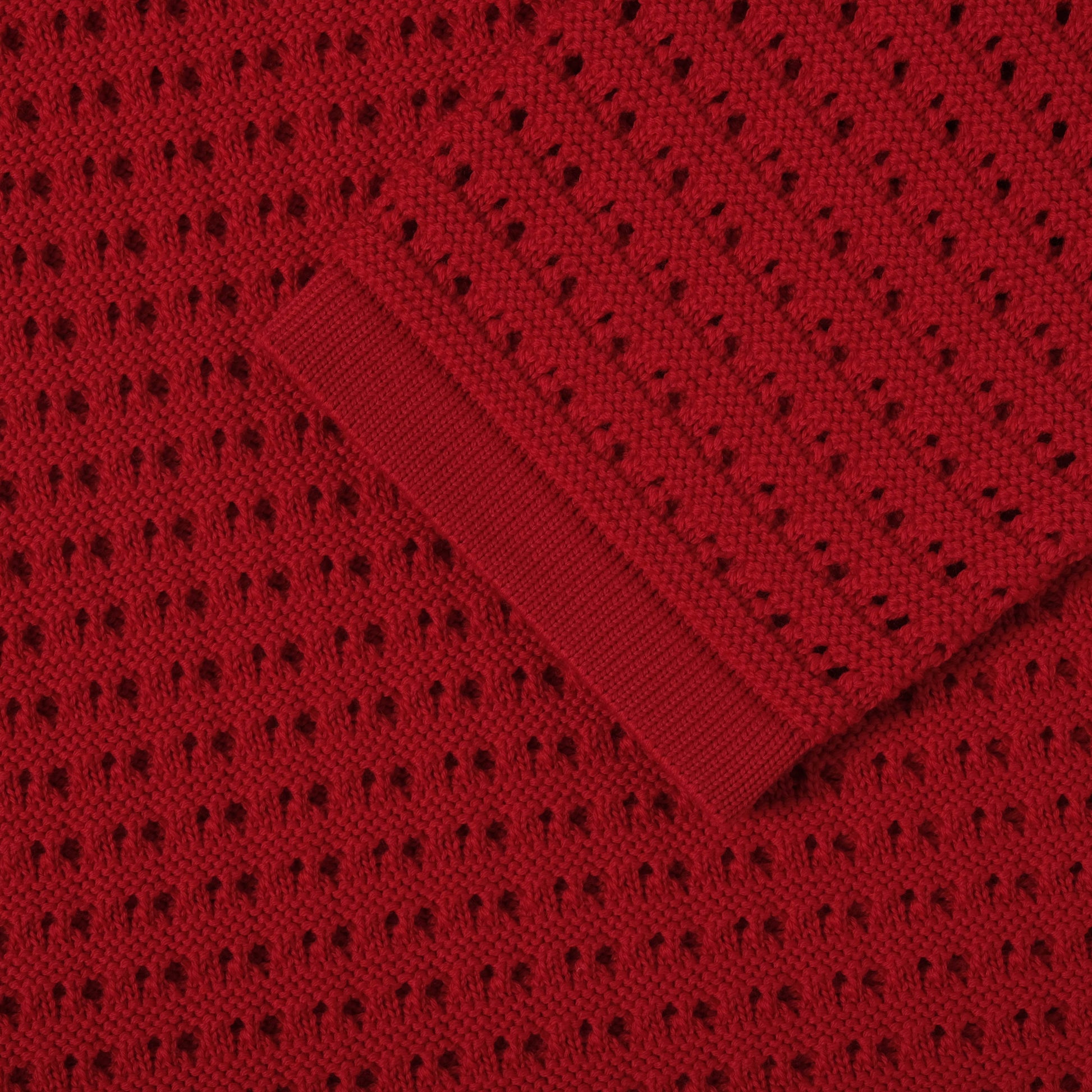 OMEN Pullover Edith Scale Ajour S in Farbe rot