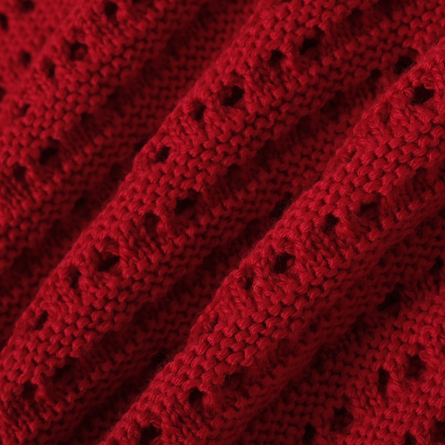 OMEN Pullover Edith Scale Ajour S in Farbe rot