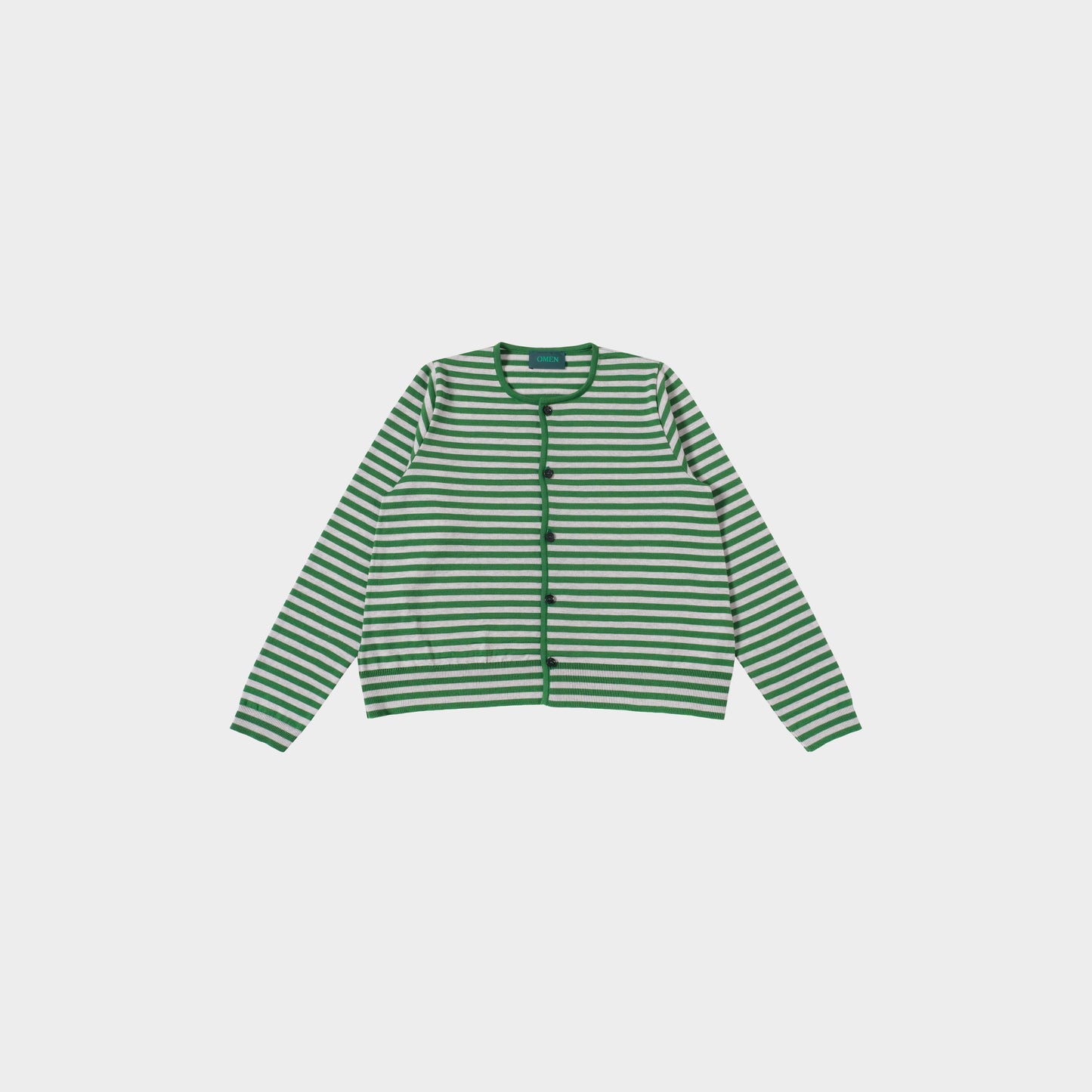 OMEN Strickjacke Pilz Ringel RL in Farbe meadowgreen_natur