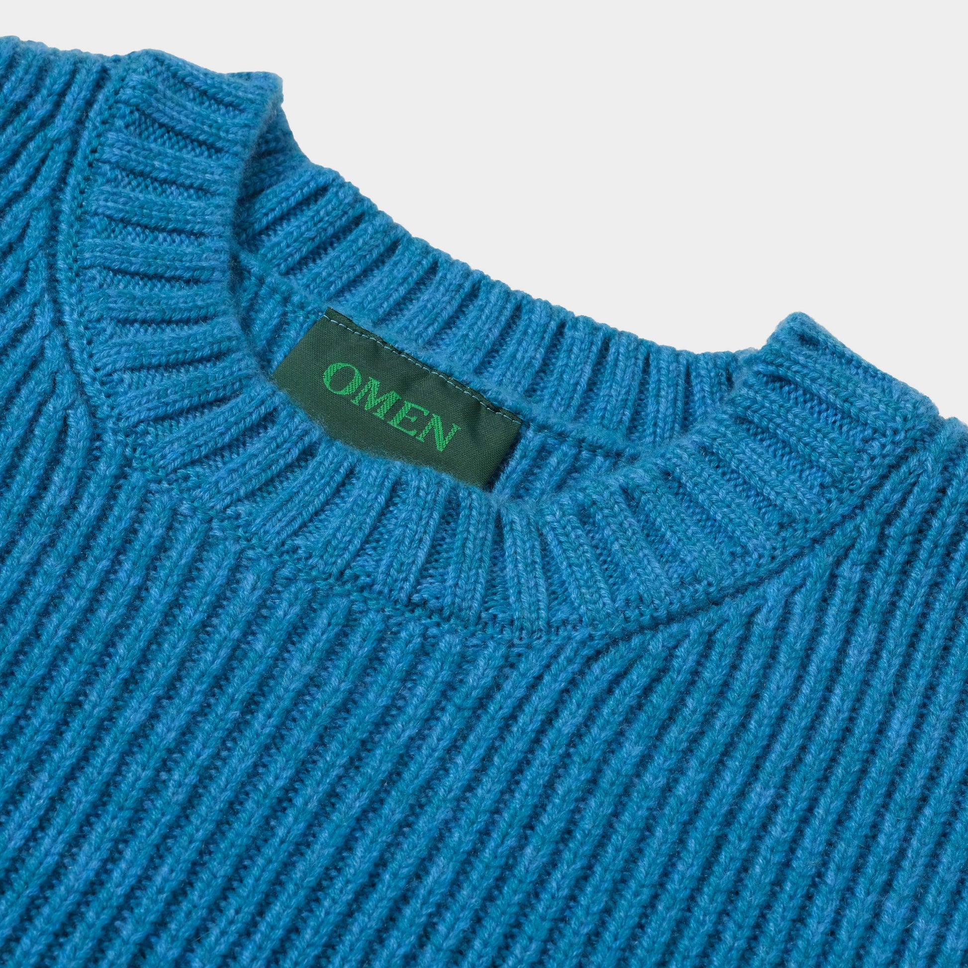 OMEN Pullover Mars Rippe in Farbe electricblue