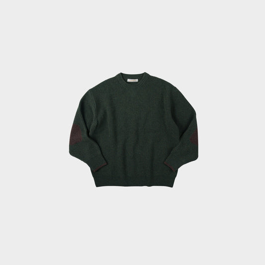 Patch Round Pullover Forest Green
