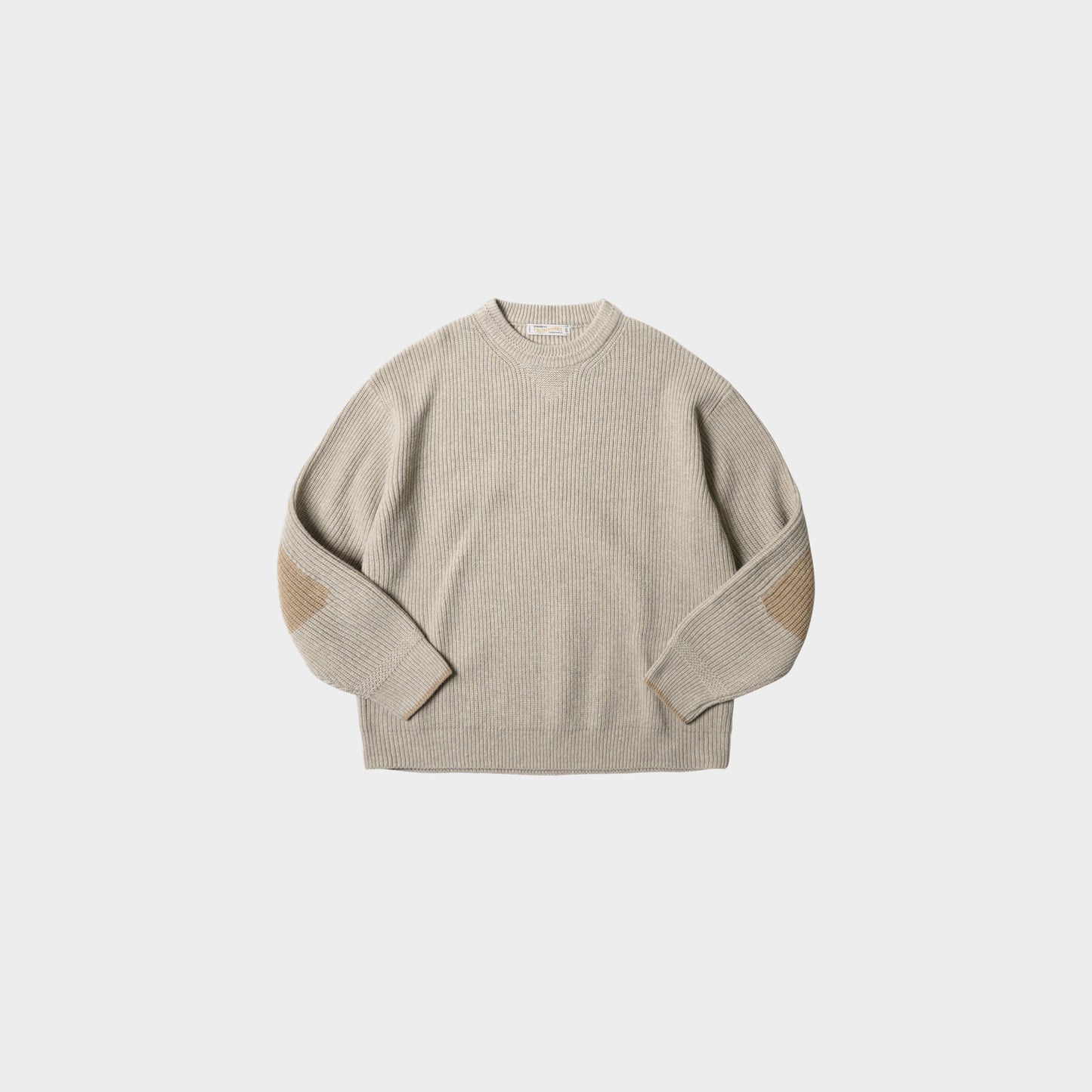 Frizmworks Patch Round Pullover Knit in Farbe oatmeal