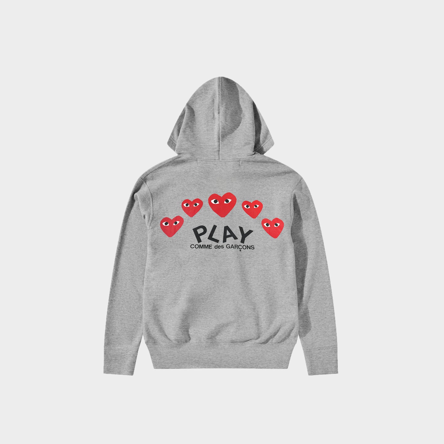 CdG Play Zip Hoodie - Grey / Red Heart Emblem in Farbe grey