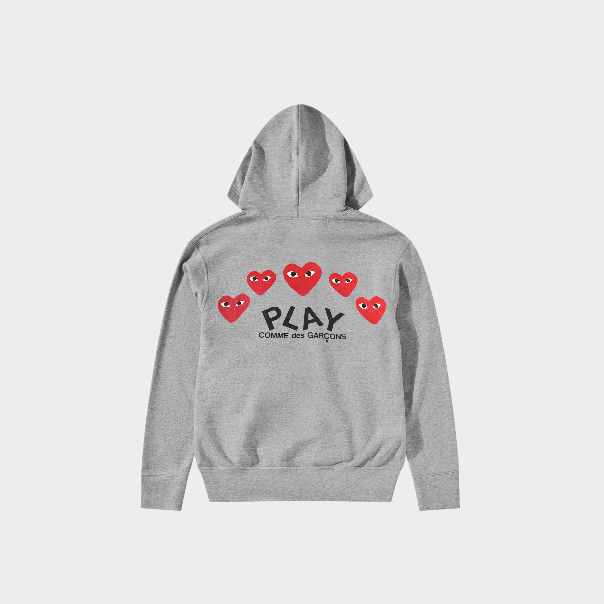 CdG Play Zip Hoodie - Grey / Red Heart Emblem in Farbe grey