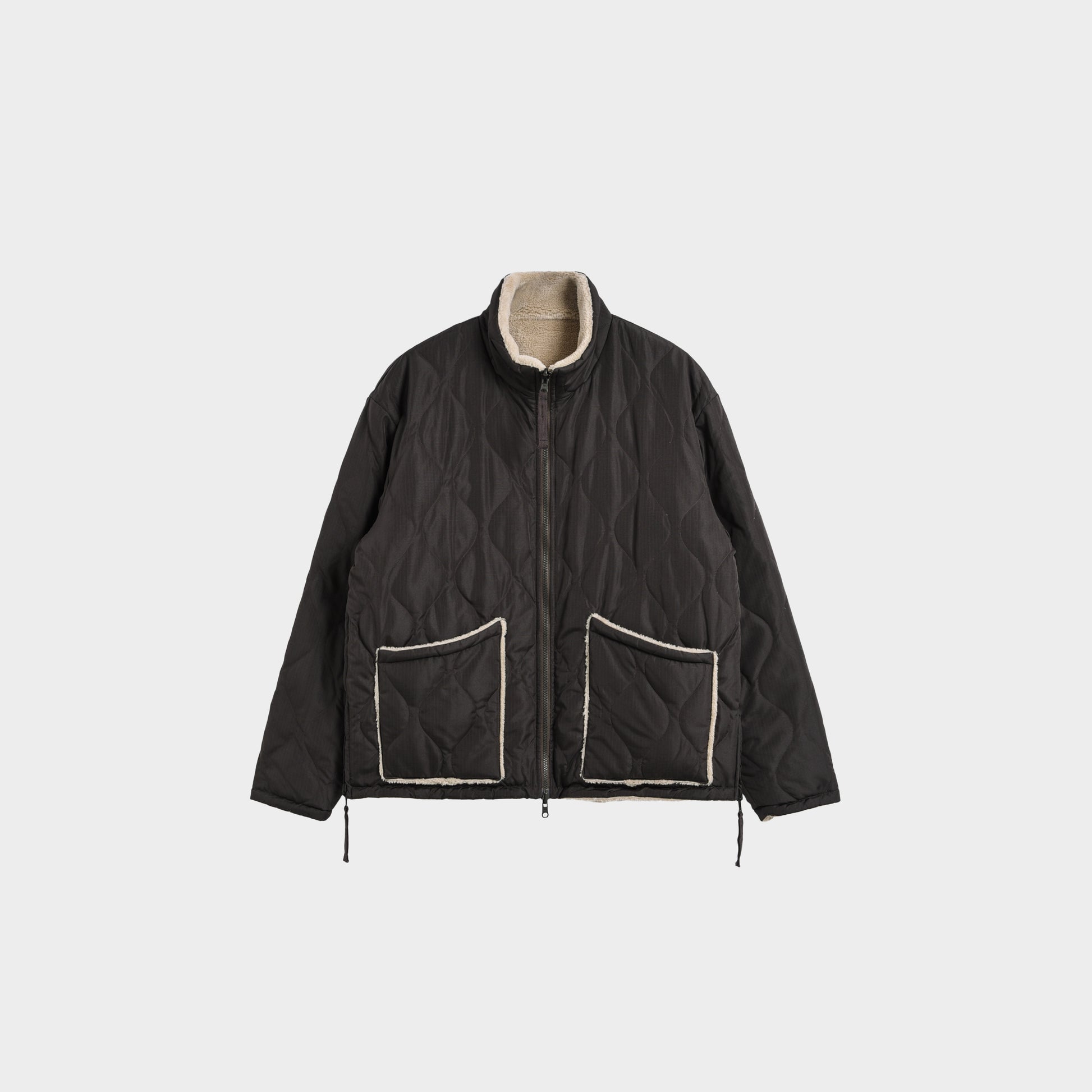 TAION Military Riversible Hi-Neck Down Jacket in Farbe darkchoco_beige