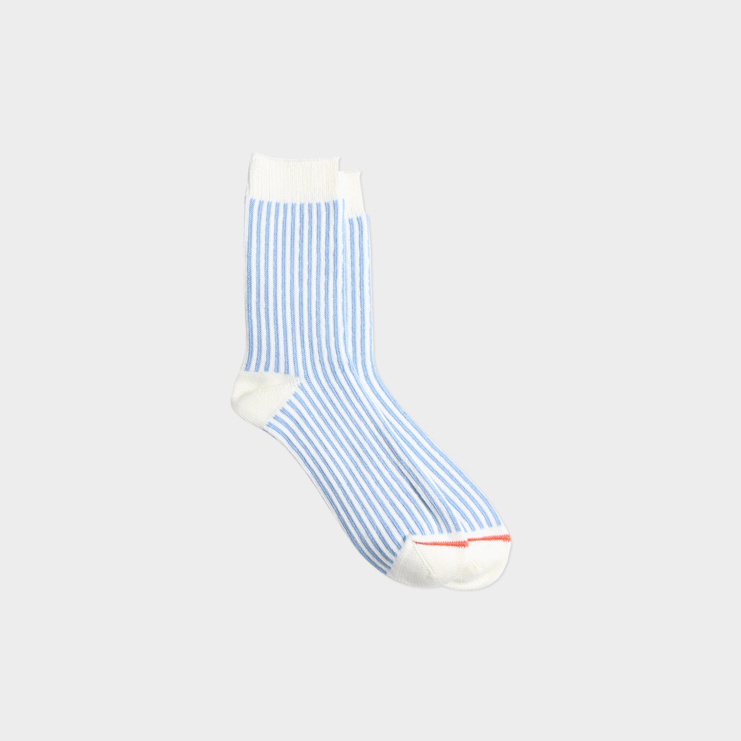 Rototo Vertical Striped Socks in Farbe white_lightblue