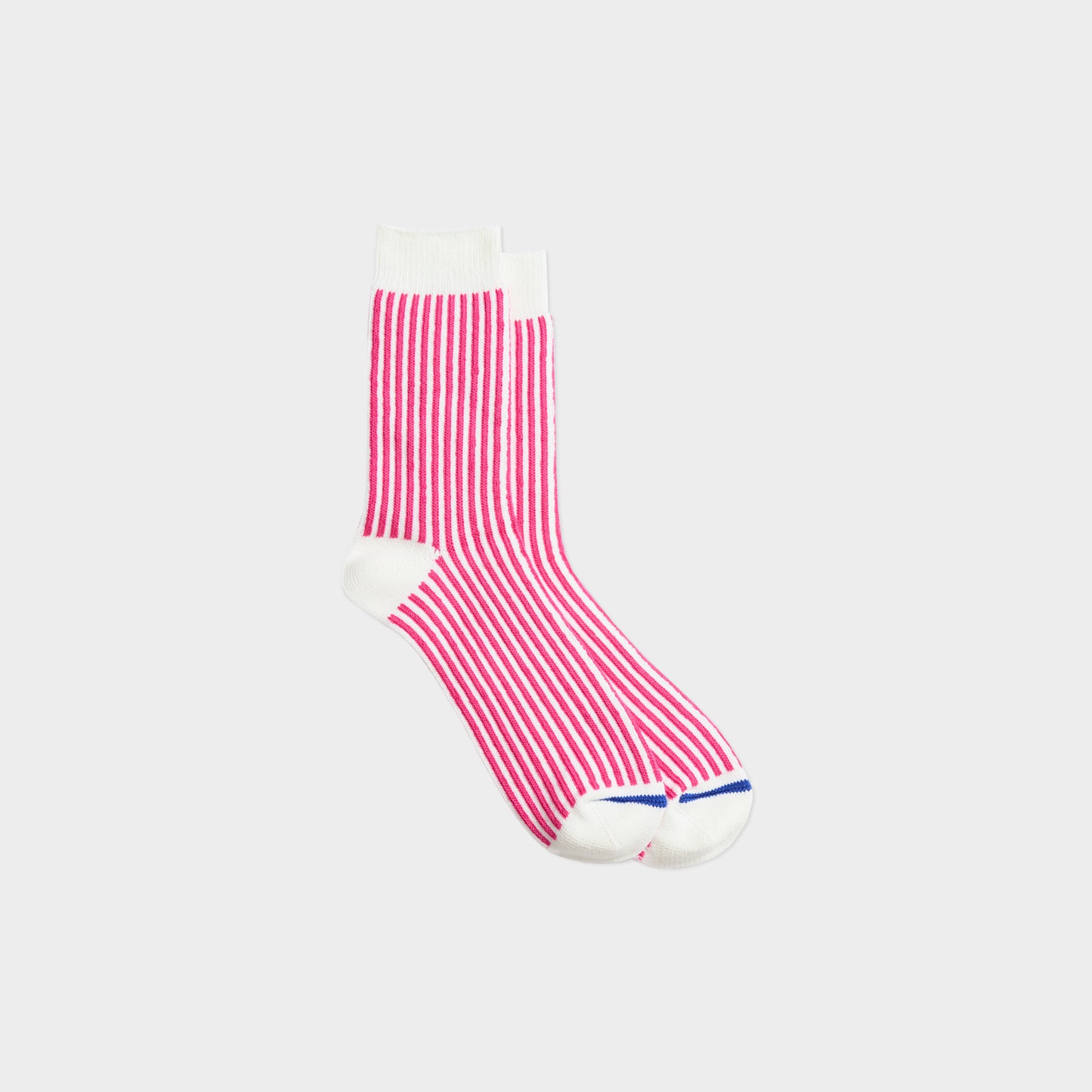 Rototo Vertical Striped Socks in Farbe white_pink