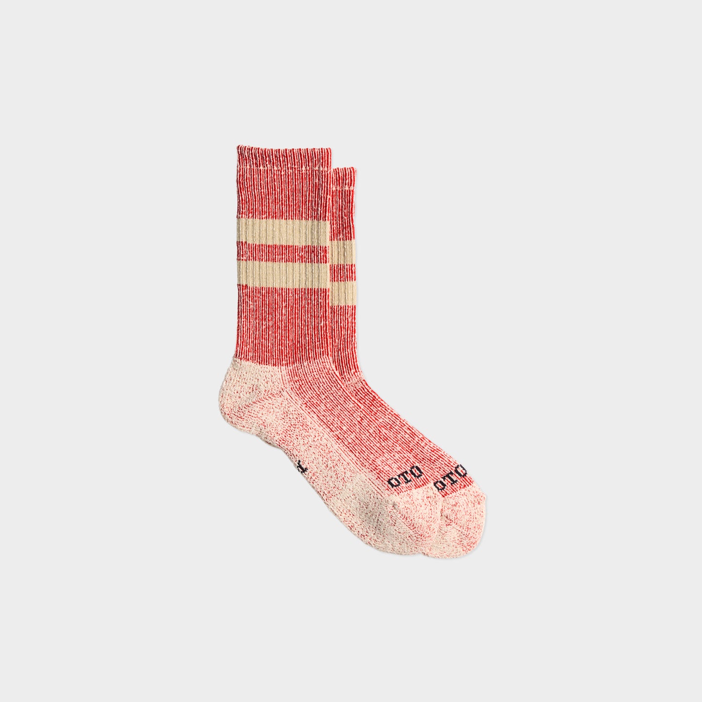 Rototo Pile Stripe Marl Socks in Farbe red_beige