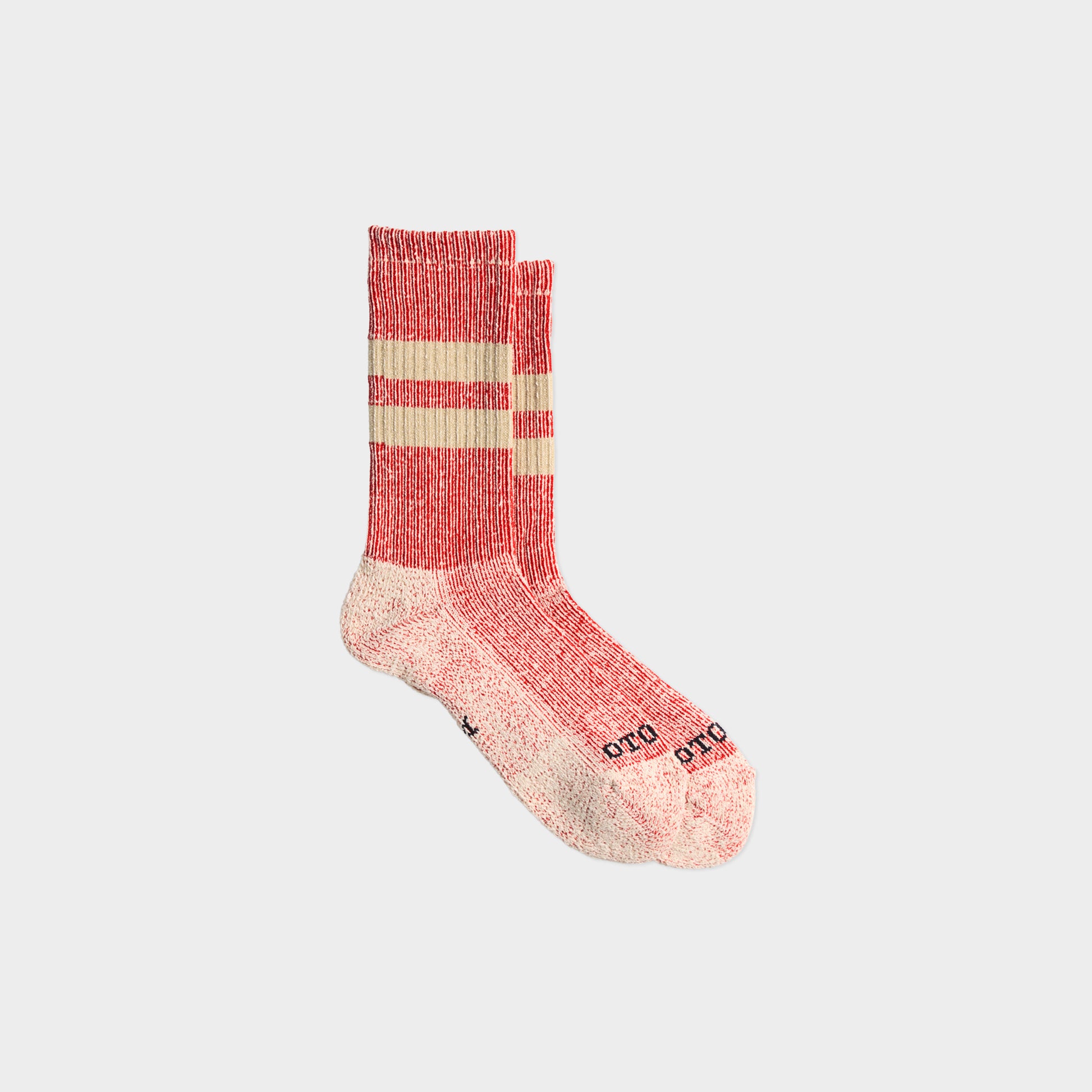 Rototo Pile Stripe Marl Socks in Farbe red_beige