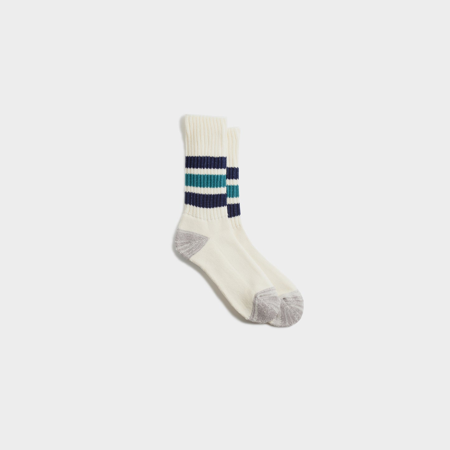 Rototo Coarse Ripped Oldschool Crew Socks in Farbe navy_blue