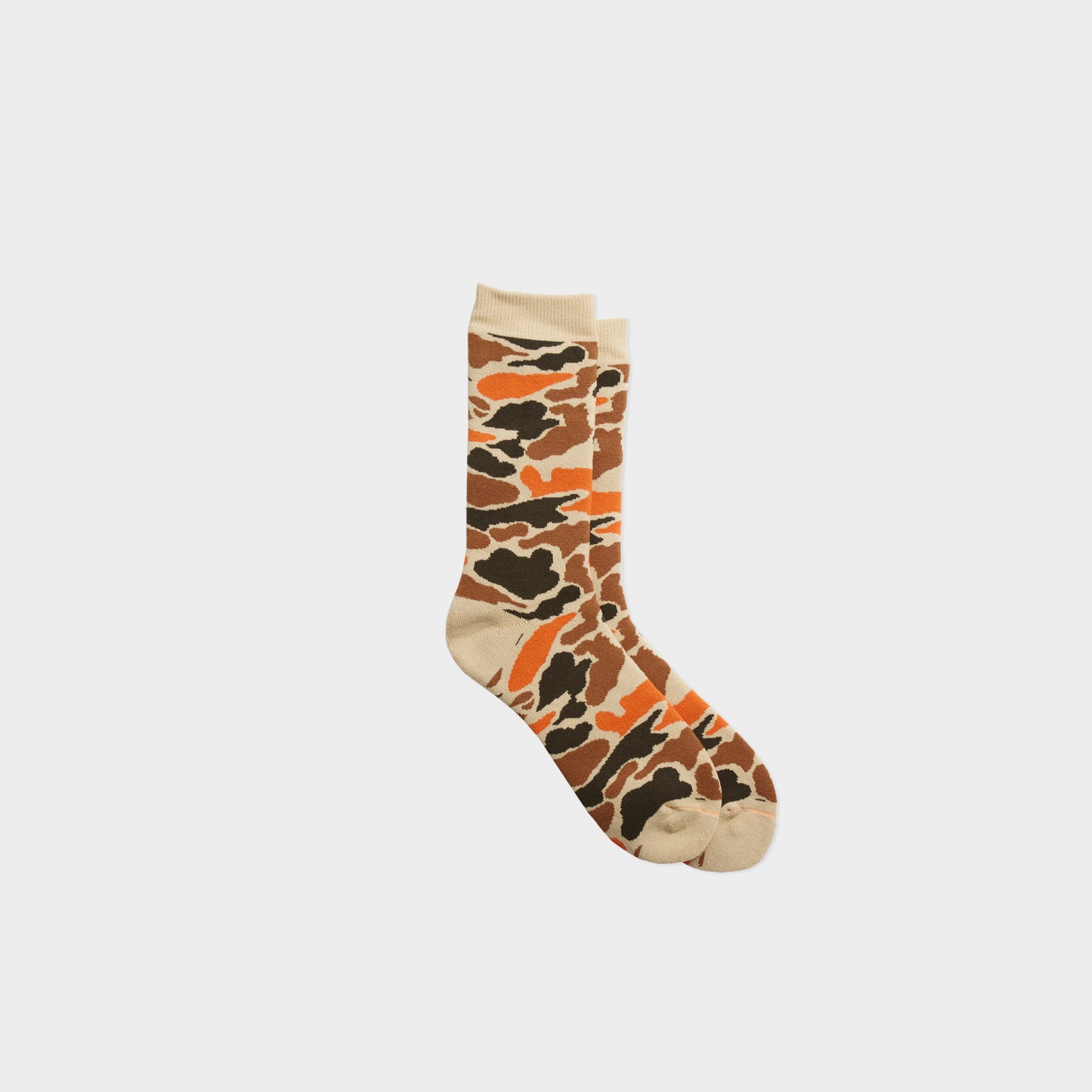 Rototo Pile Camo Crew Socks in Farbe beige_orange