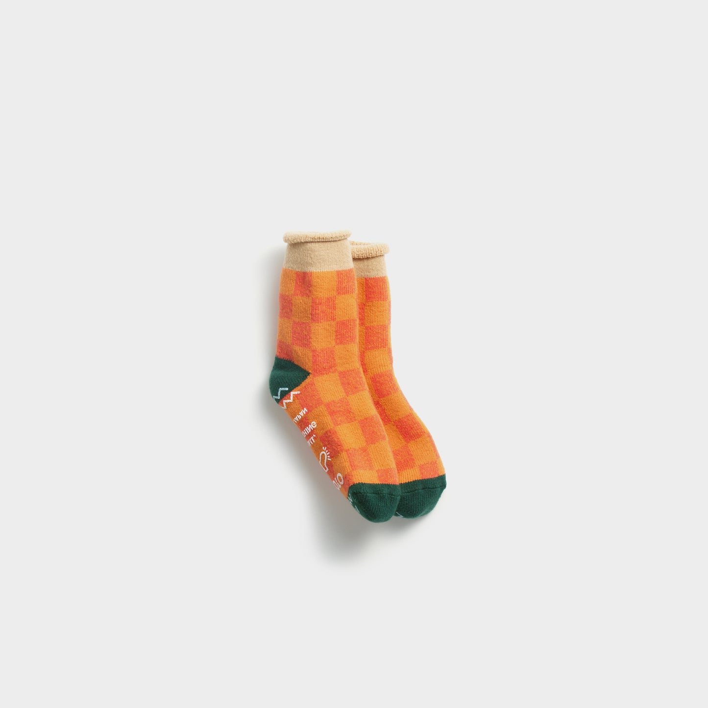 Rototo Pile Room Socks Checkerboad in Farbe beige_green