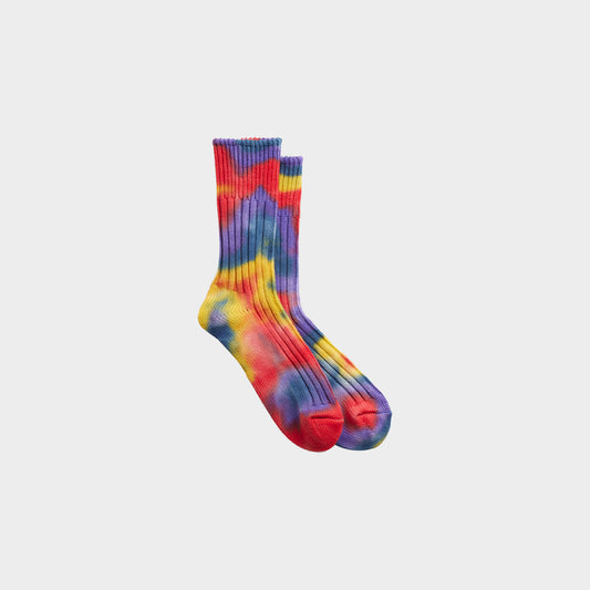 RoToTo Chunky Ribbed Crew Socks in Farbe red_yellow_blue