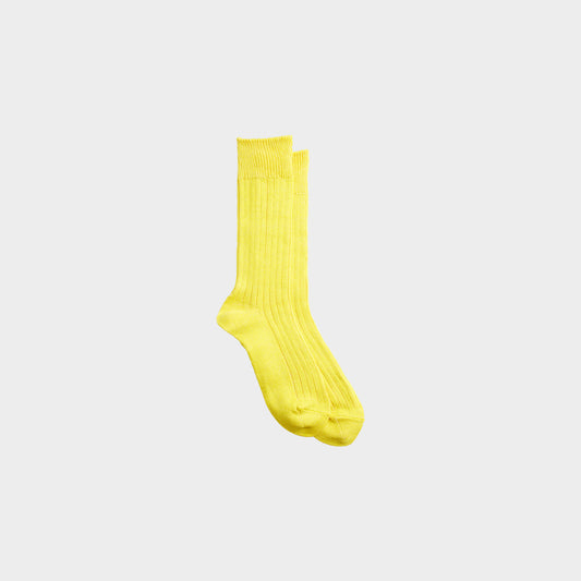 RoToTo Linen Cotton Ribbed Socks in Farbe lime