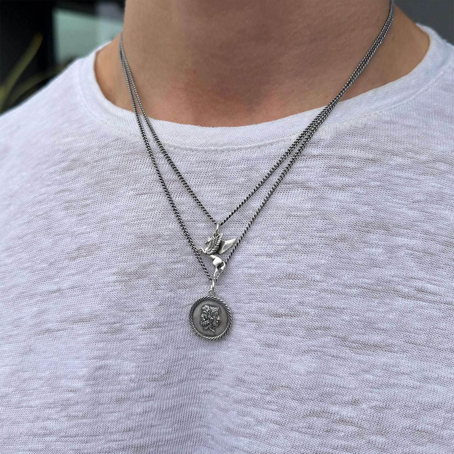 Serge DeNimes Silver Pegasus Necklace in Farbe silver