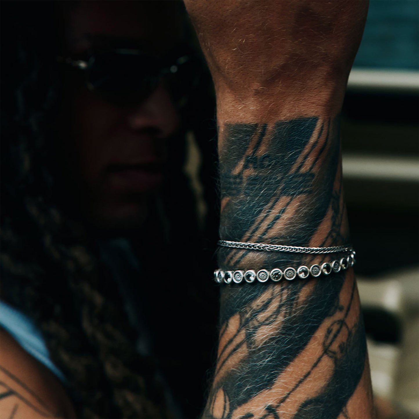 Serge DeNimes Silver Square Spiga Bracelet in Farbe silver