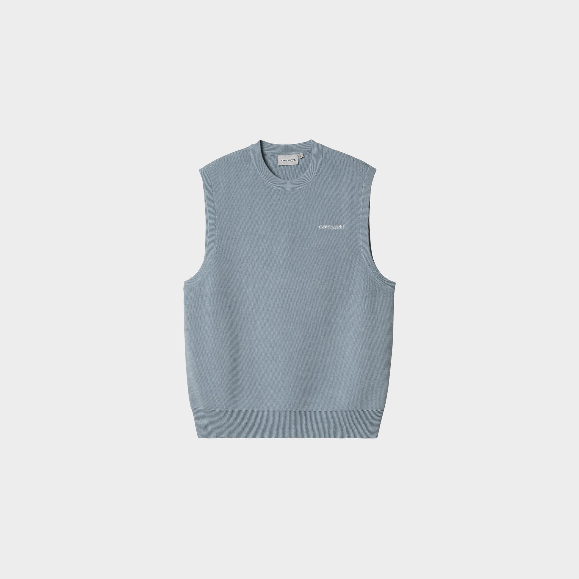 Carhartt WIP Script Vest Sweater in Farbe misty_sky