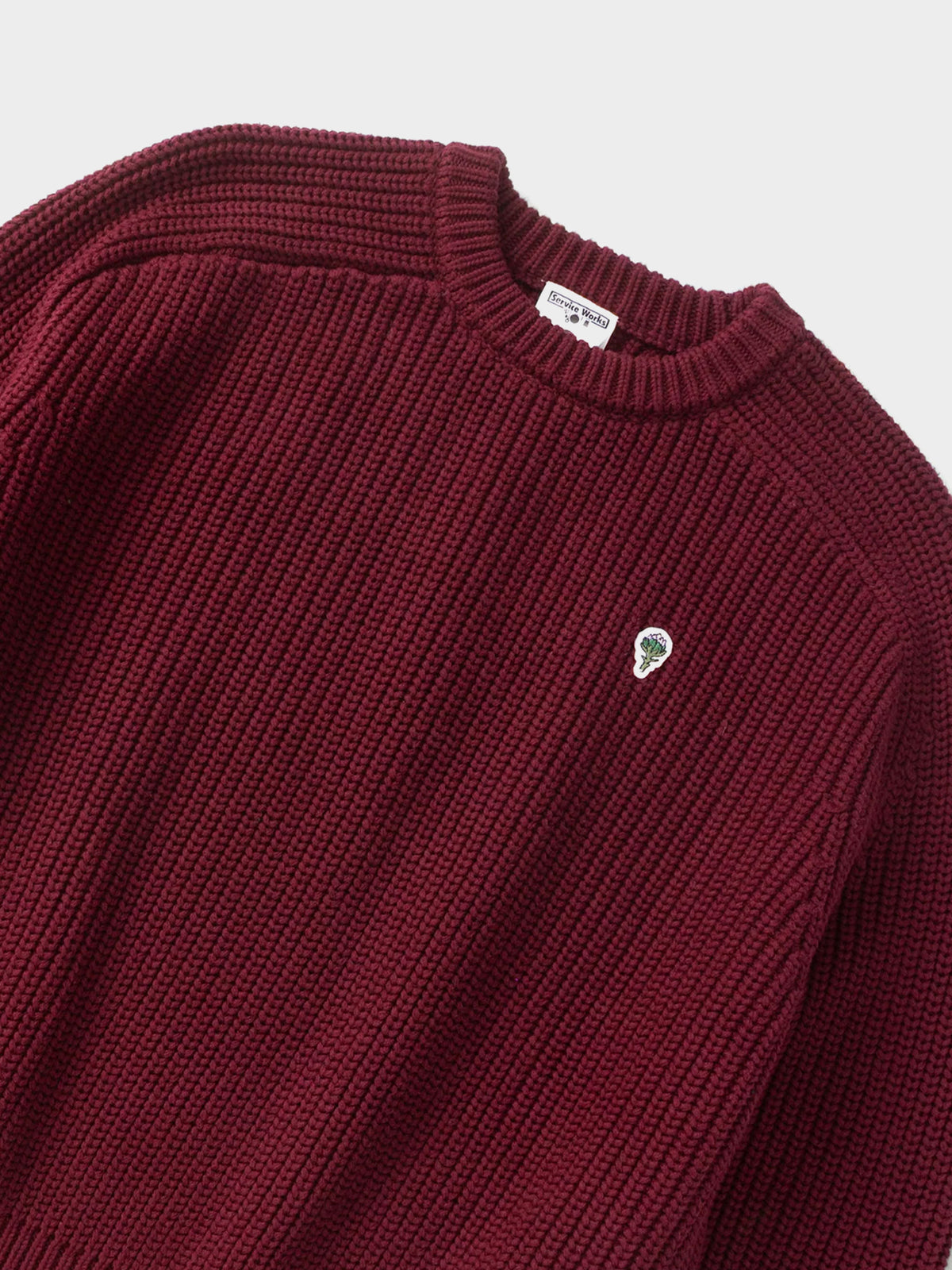 Service Works Artichoke Chunky Knit in Farbe burgundy