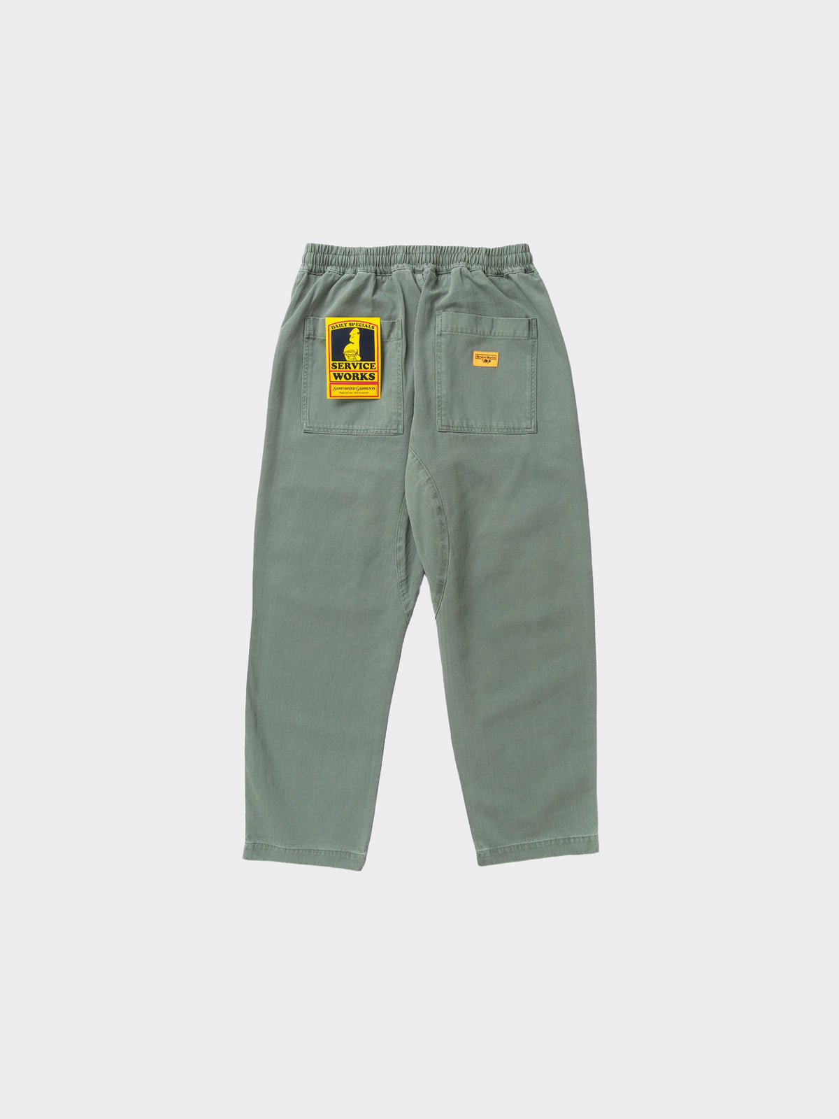 Service Works Pigment Herringbone Chef Pants in Farbe olive