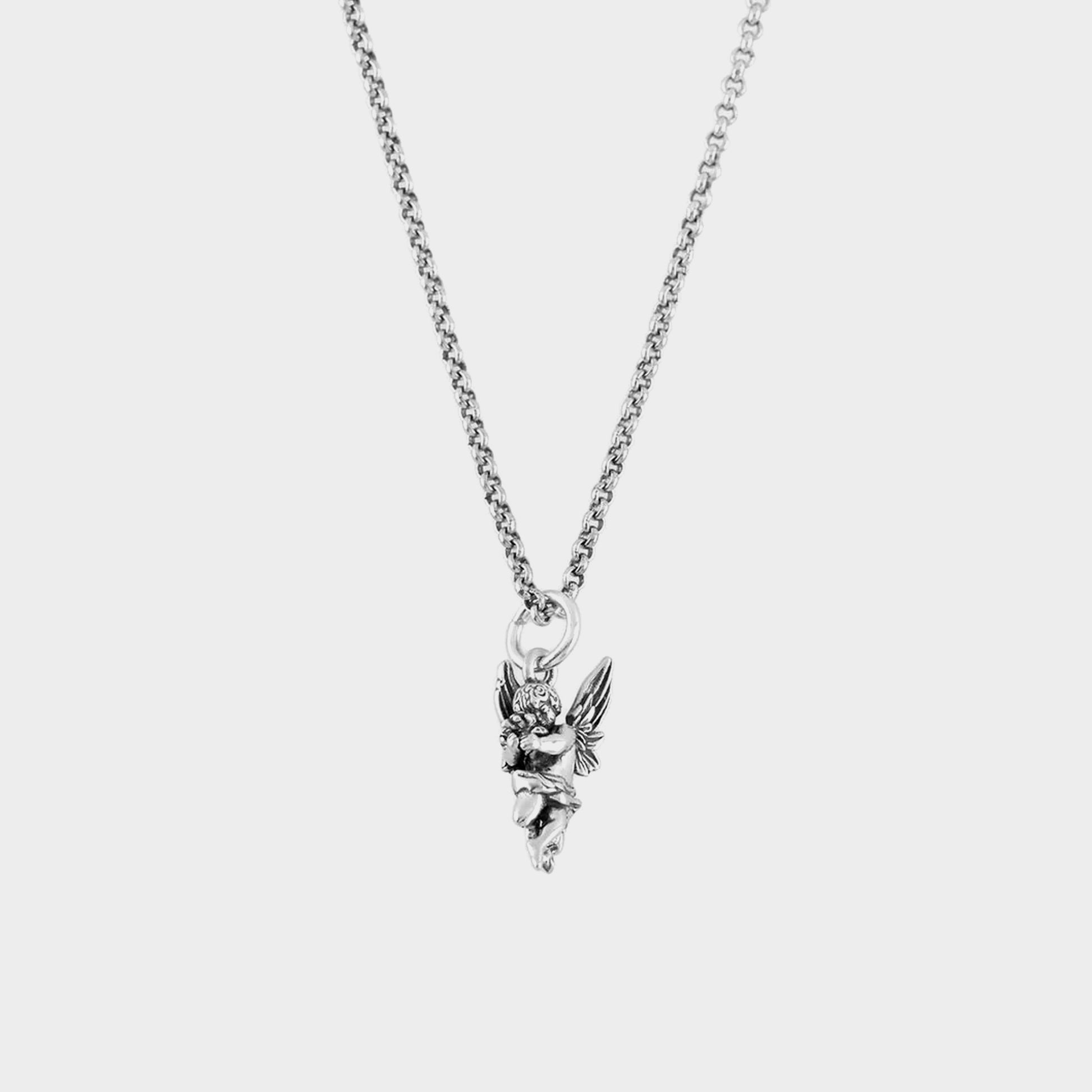 Serge Denimes Silver Cherub Necklace in farbe silver