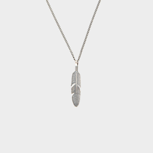 Serge Denimes Silver Ethereal Feather Necklace in Farbe silver