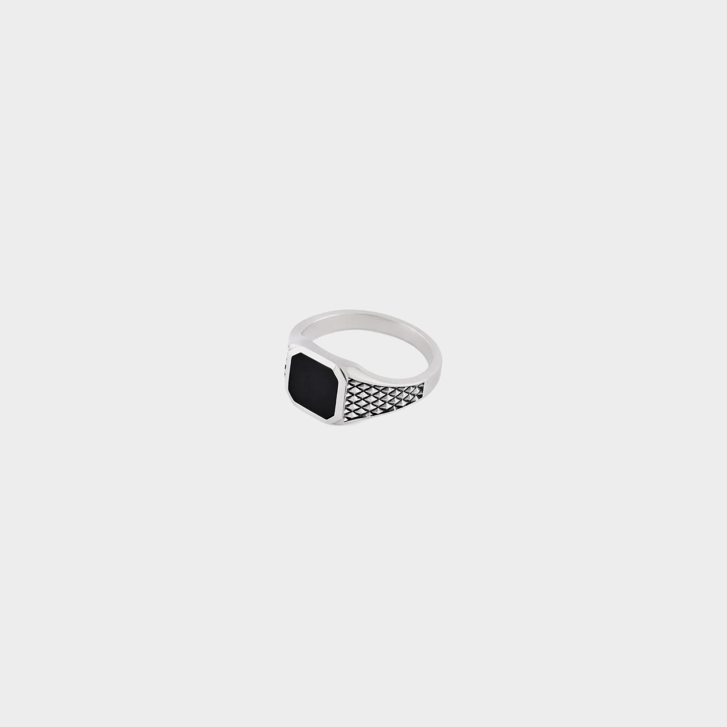 Serge DeNimes Silver Onyx Armour Ring in Farbe silver