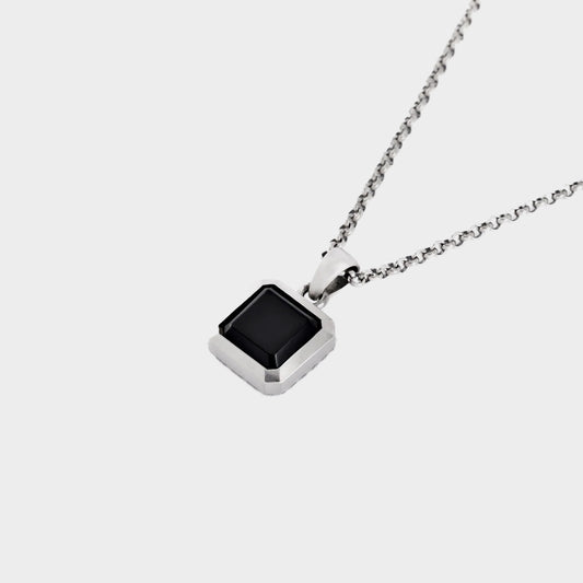 Silver Onyx Armour Necklace