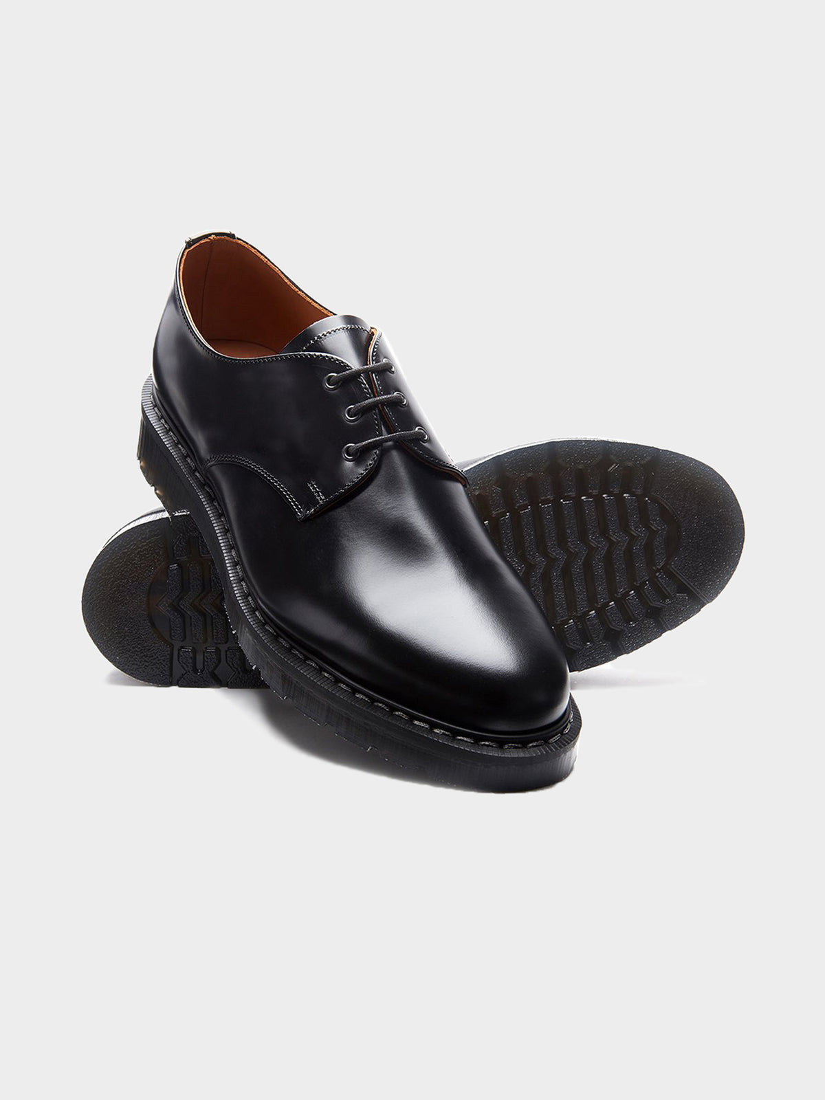 Solovair Hi-Shine 3 Eye Gibson in Farbe schwarz