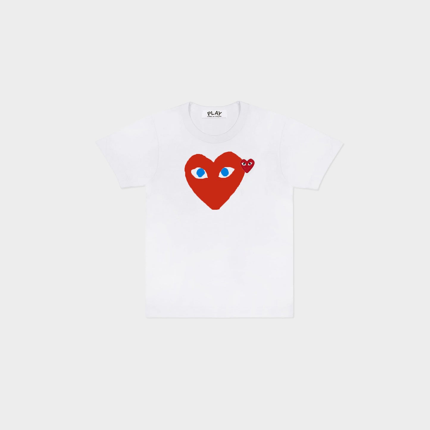 CDG Play Blue Eyes T-Shirt - White / Red Heart in Farbe white