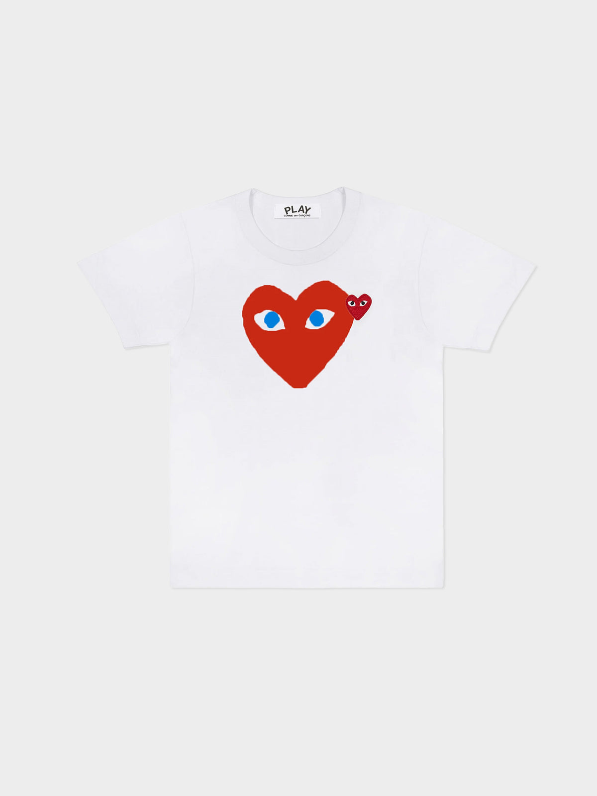 CDG Play Blue Eyes T-Shirt - White / Red Heart in Farbe white