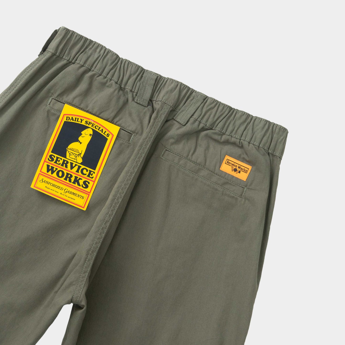 Service Works Twill Waiter Pants in Farbe olive