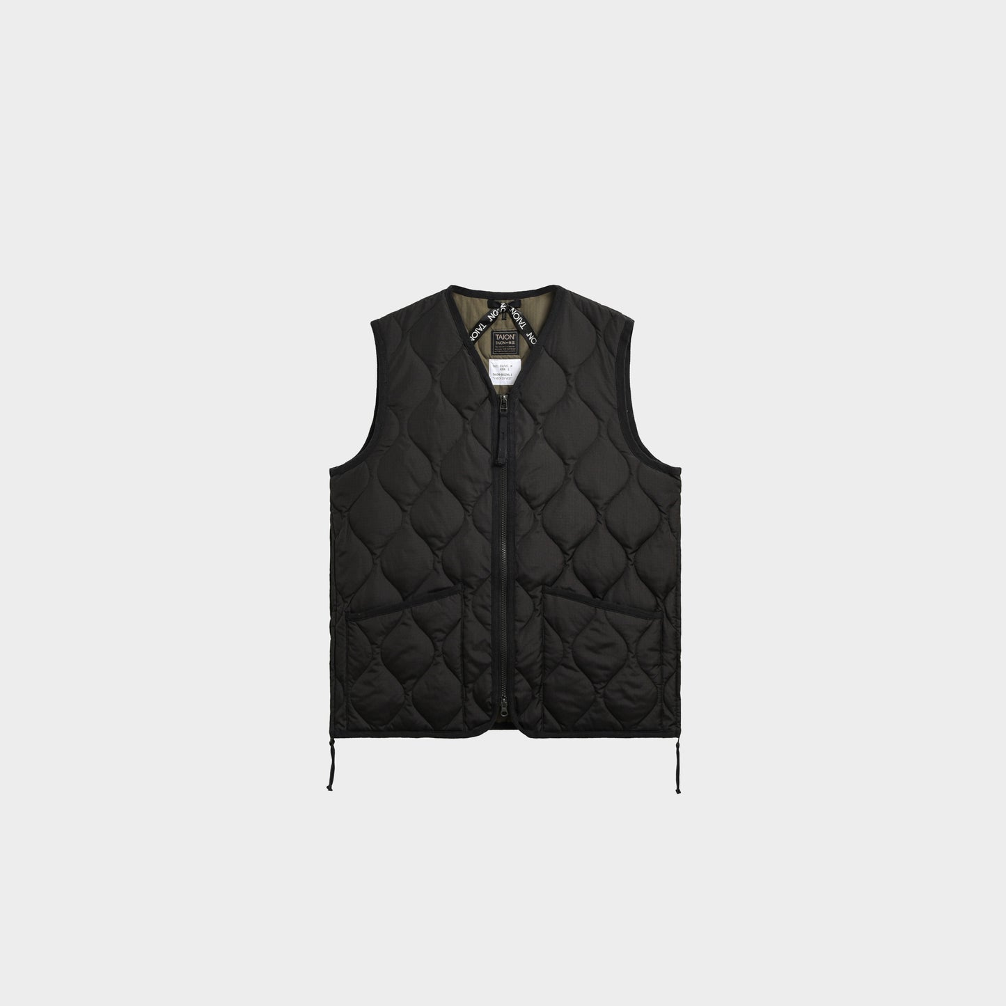 Taion Unisex Military Zip V-Neck Down Vest in Farbe black