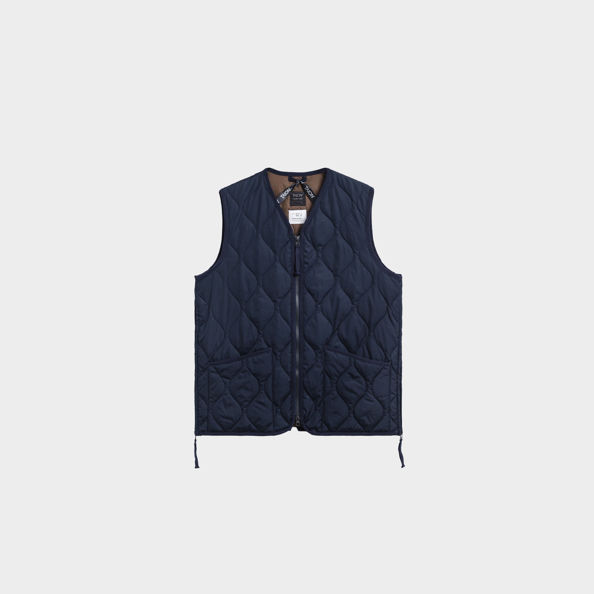 Taion Unisex Military Zip V-Neck Down Vest in Farbe dark_navy