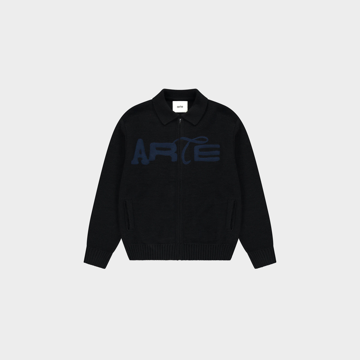 Arte Antwerp Stencil Zip Cardigan in Farbe black
