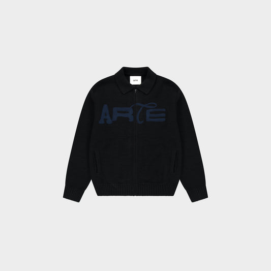 Stencil Zip Cardigan