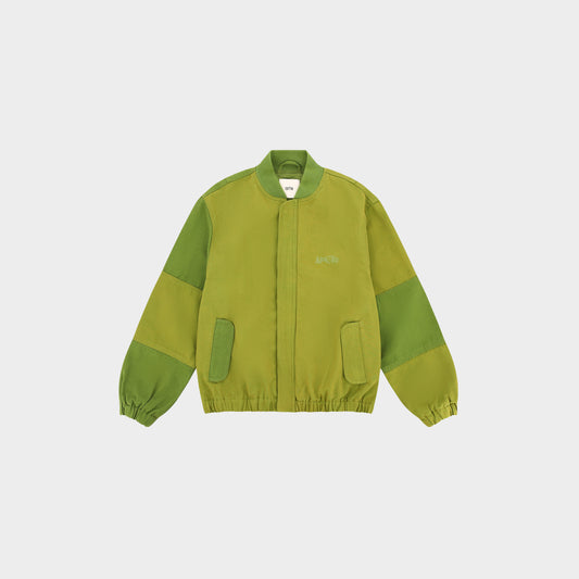 Canvas Panel Bomber Jacket Green