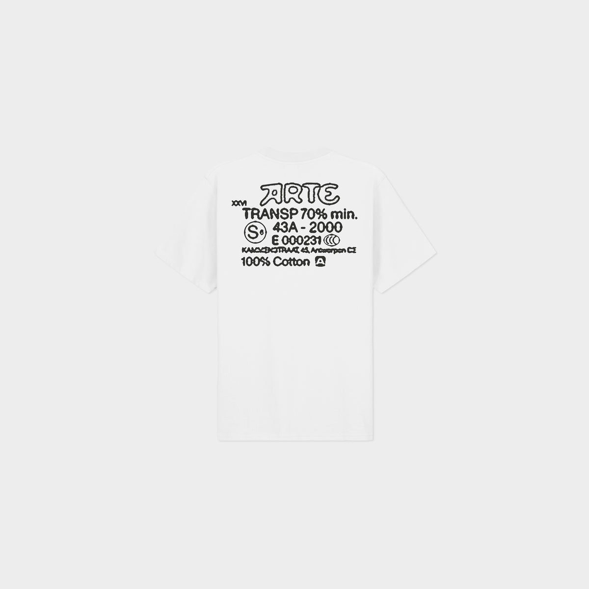 Arte Antwerp Serial Stamp T-Shirt Black in Farbe white