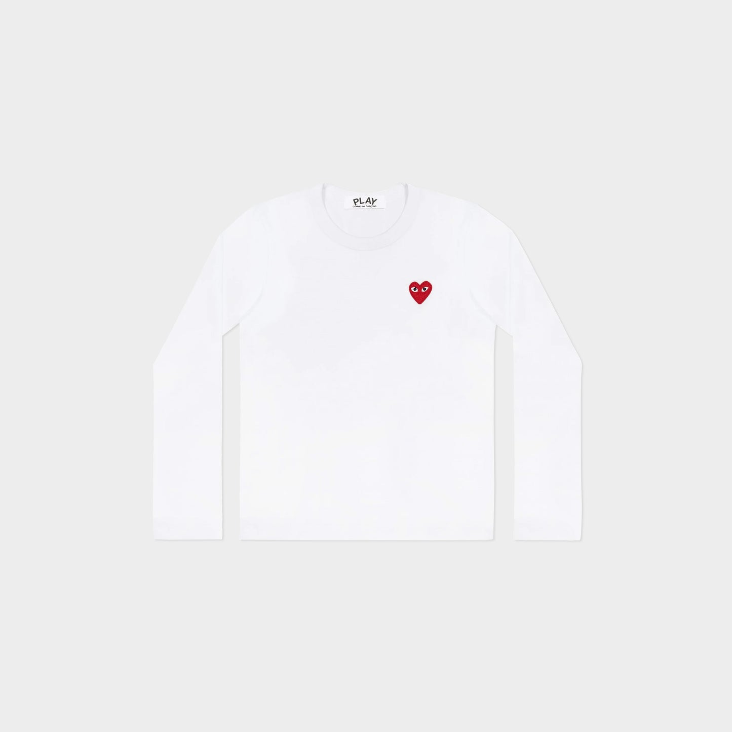 Comme des Garçons Play Longsleeve Shirt Red Emblem Knit in Farbe white