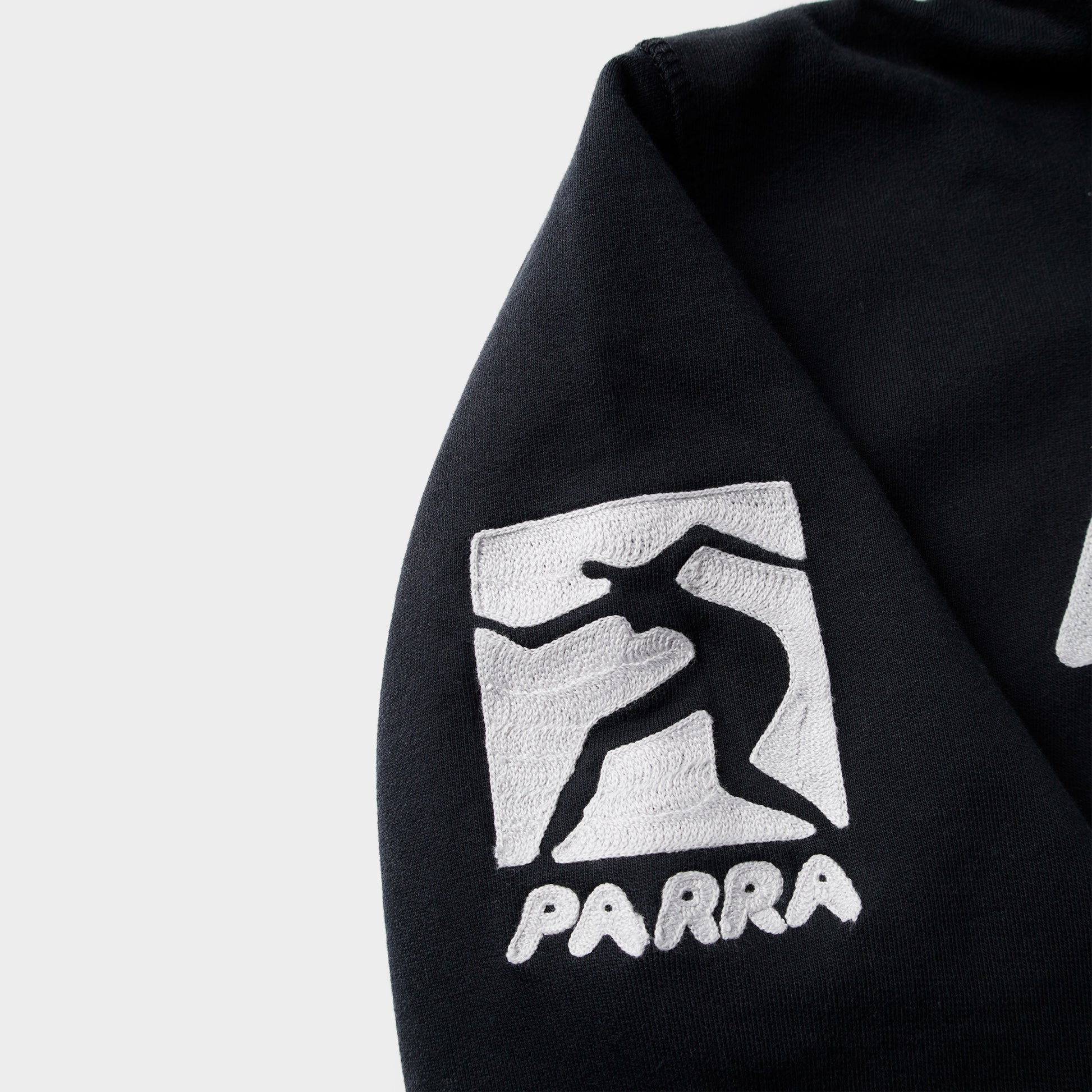 Parra Zipped Pigeon Zip Hooded Sweatshirt in Farbe black
