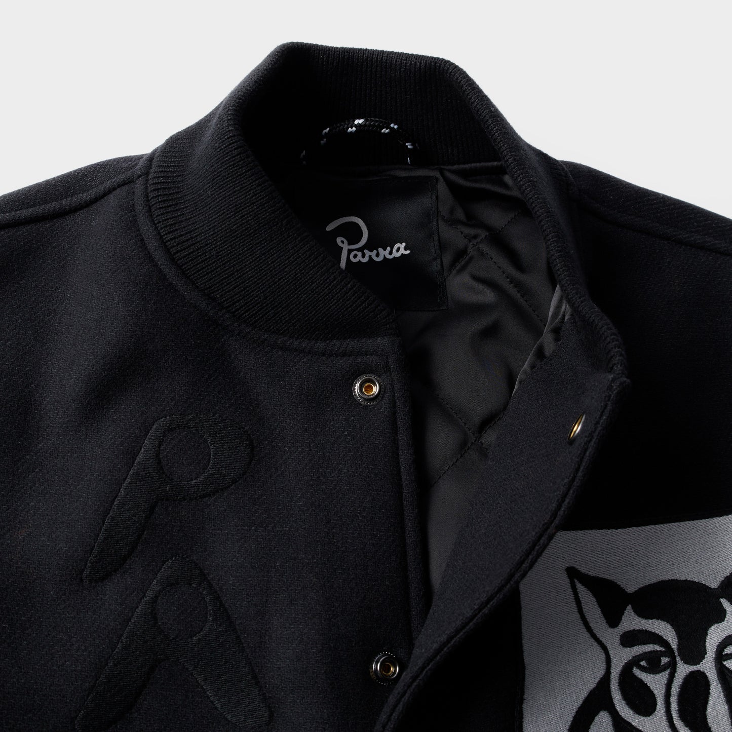 Parra Dog Faced Varsity Jacket in Farbe black