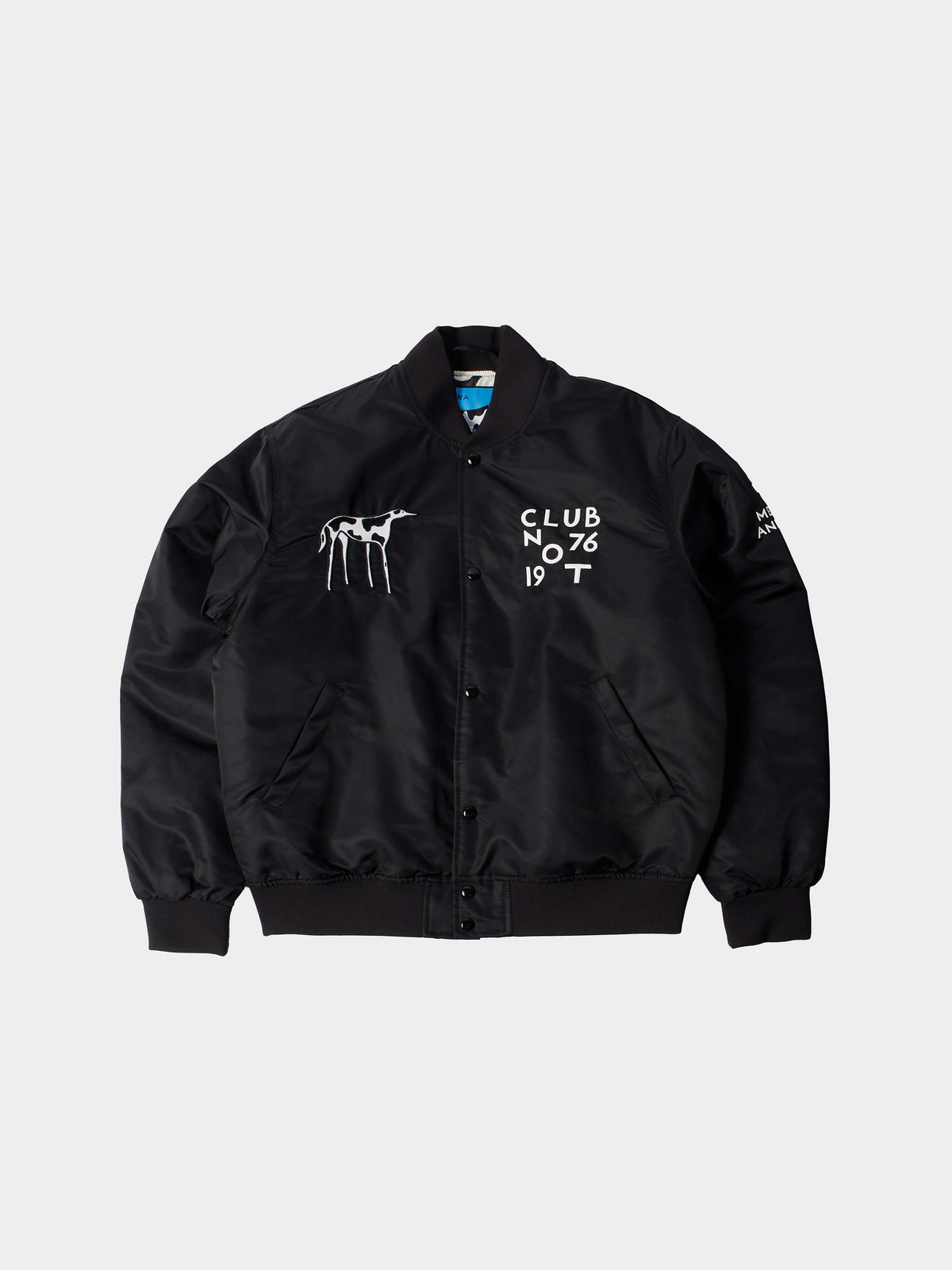 by Parra Club Not 1976 Satin Bomber Jacket in Farbe black